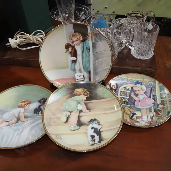 4x Hamilton Collection Child's Best Friend cabinet plates