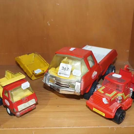 3x toy trucks