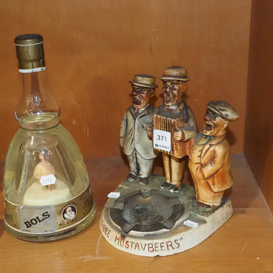 novelty figural ashtray, Bols ballerina bottle