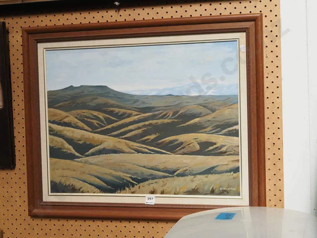 P Munro - framed oil on board - landscape Image 1++