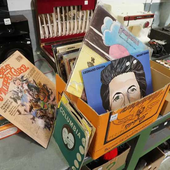 box; LPs, 45s