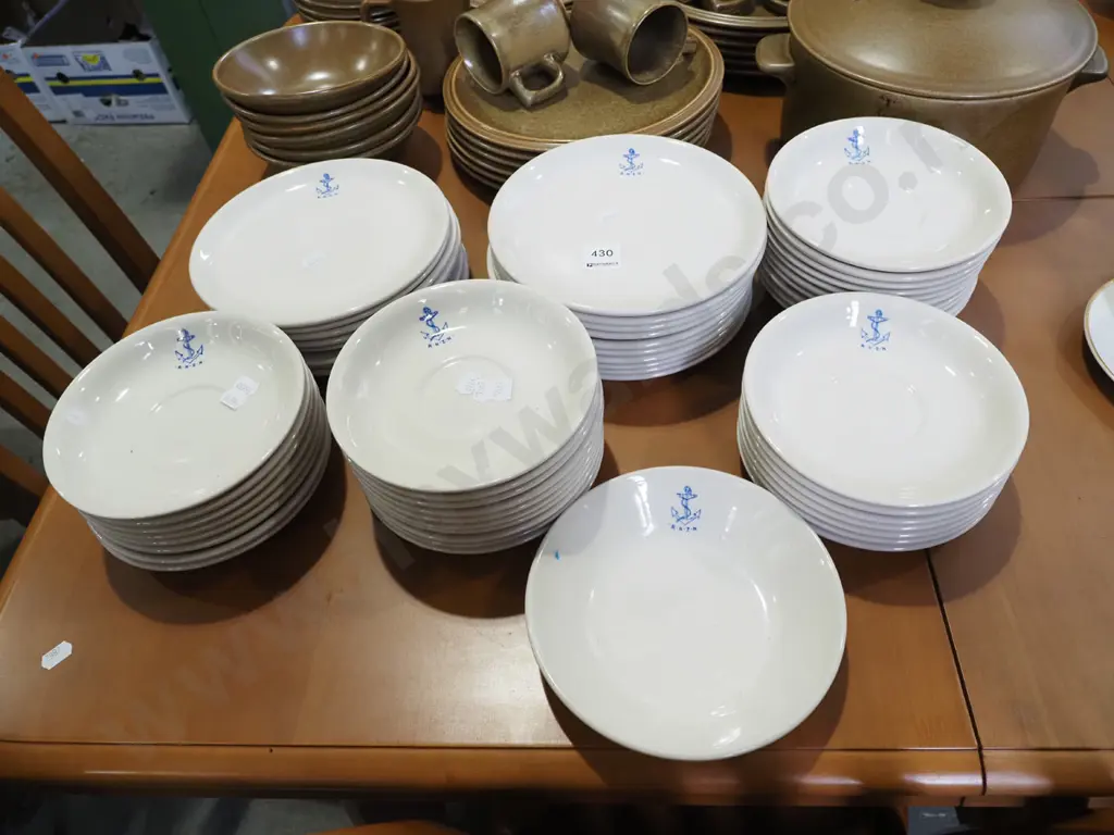 Crown Lynn Royal NZ Navy plates, bowls, saucers Image 1++