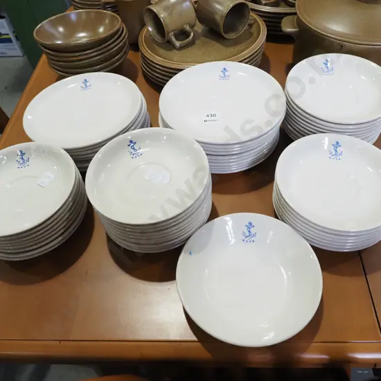 Crown Lynn Royal NZ Navy plates, bowls, saucers