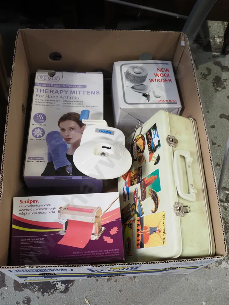box; wool winder, clay conditioning machine, therapy mittens etc Image 1++