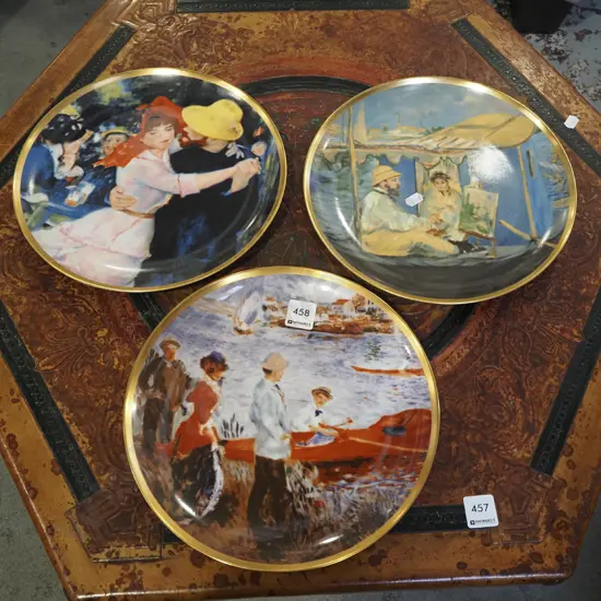 Renoir cabinet plates with plate hangers on backs