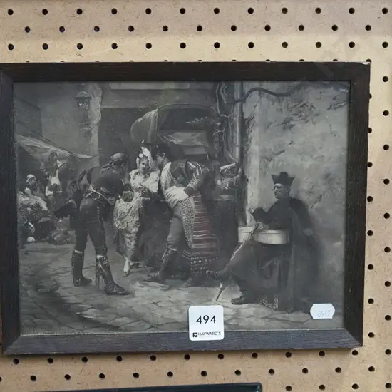 framed vintage print - Paris street scene