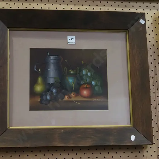 framed oil - still life