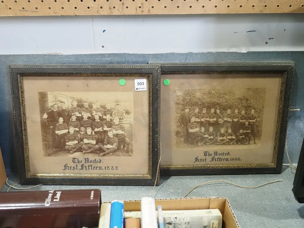 2x framed photographs - The United First XV 1886 and 1887 Image 1++