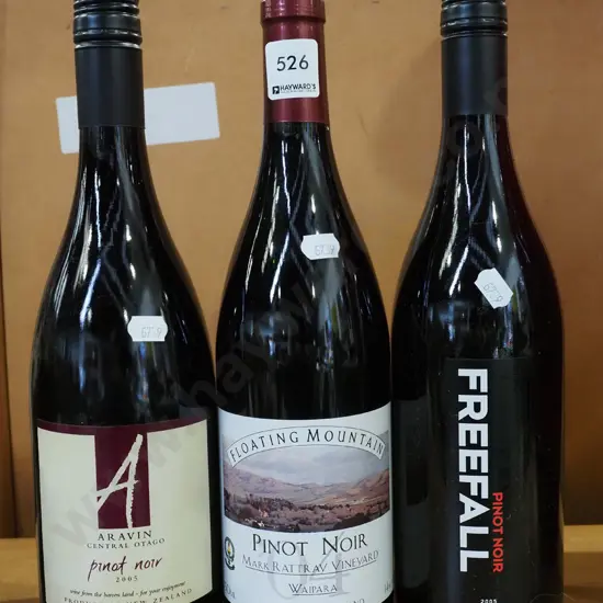 Aravin pinot noir 2005, Floating Mountain pinot noir 2005, Free Fall pinot noir 2005