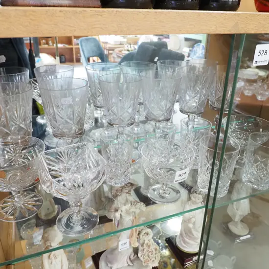 cut crystal goblets, tumblers, comports