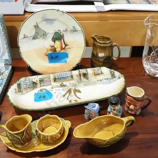 Royal Doulton bowl, plate - both have chips, Vista Ware jug etc