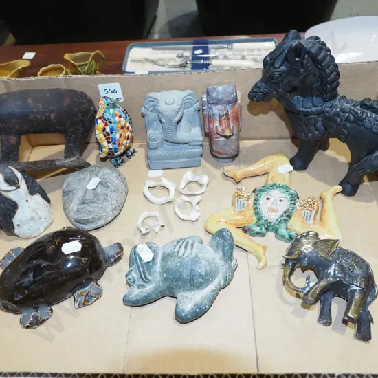box of figurines and ornaments