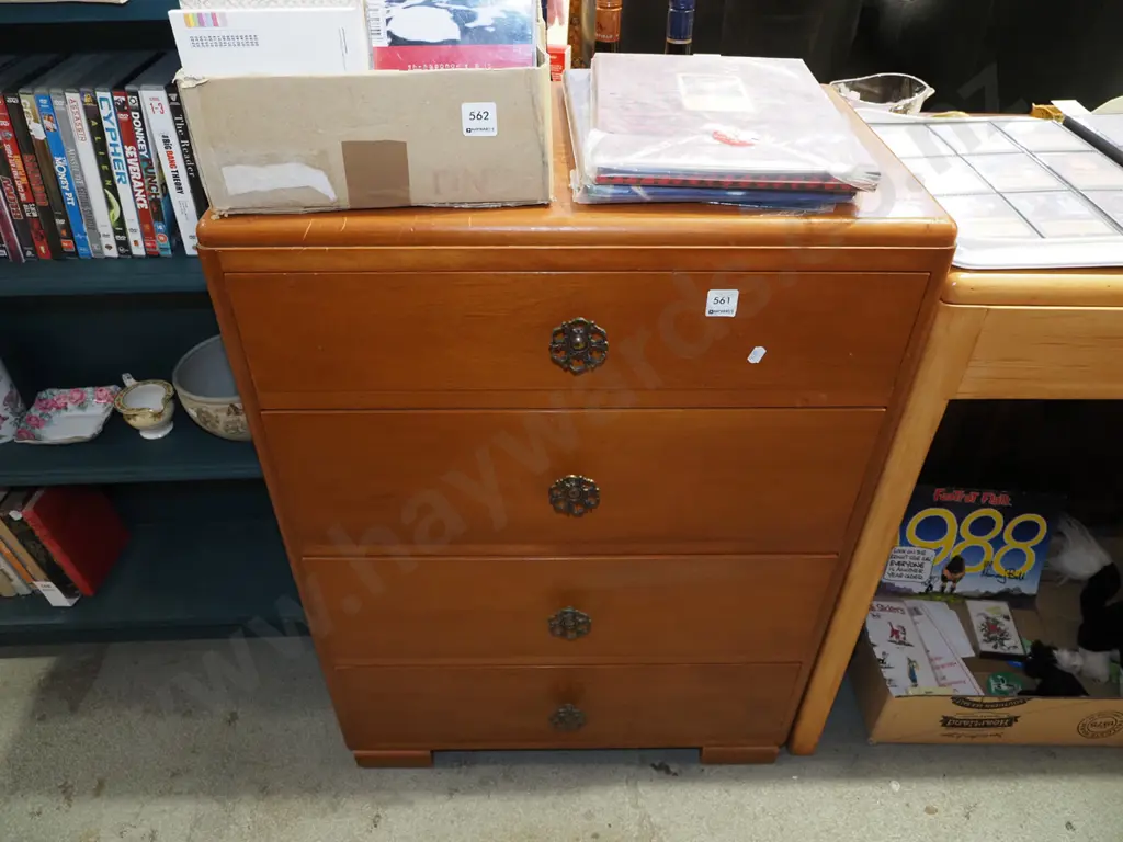 rimu 4 drawer chest H820 W610 D360 Image 1++