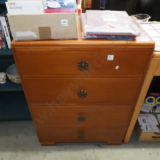 rimu 4 drawer chest H820 W610 D360