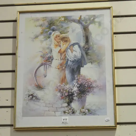 framed print - couple in garden
