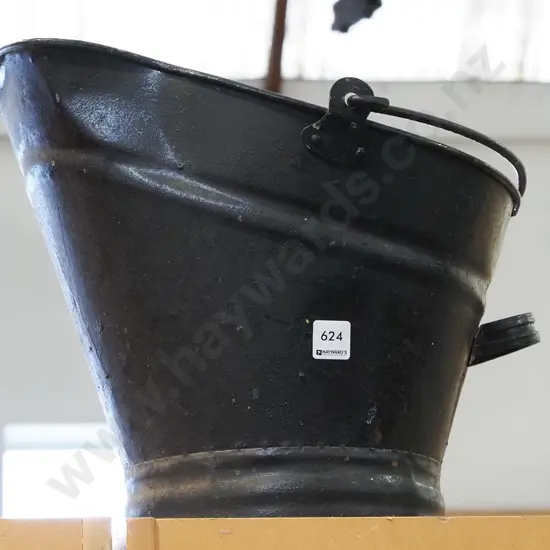 black painted coal scuttle