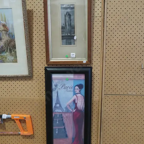 2x framed prints - green dots
