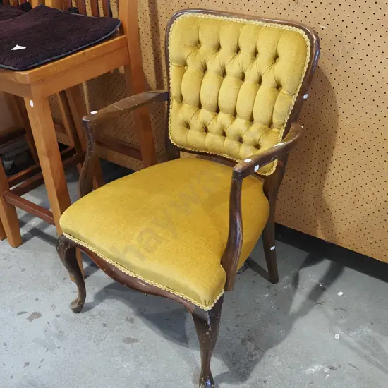 retro cab leg deep button backed armchair