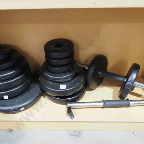 2x dumbells, weights