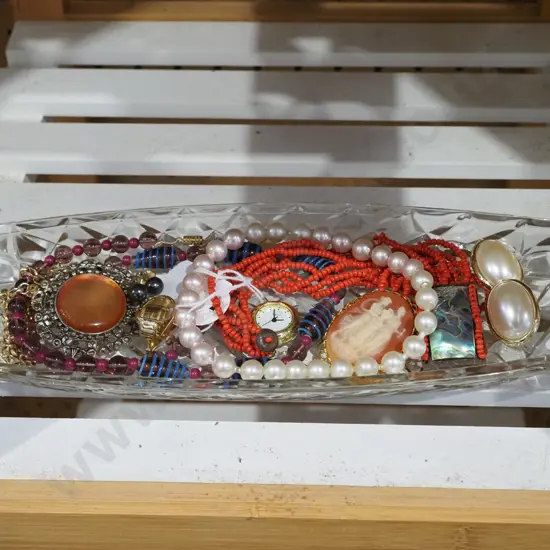 cut glass tray and cost jewellery