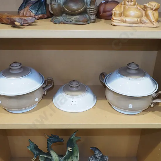 2x Denby soup tureens - 1 extra lid