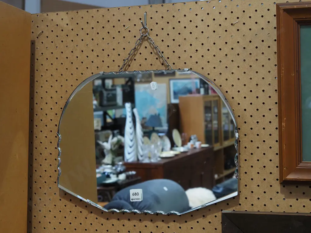 scalloped edge wall mirror Image 1++