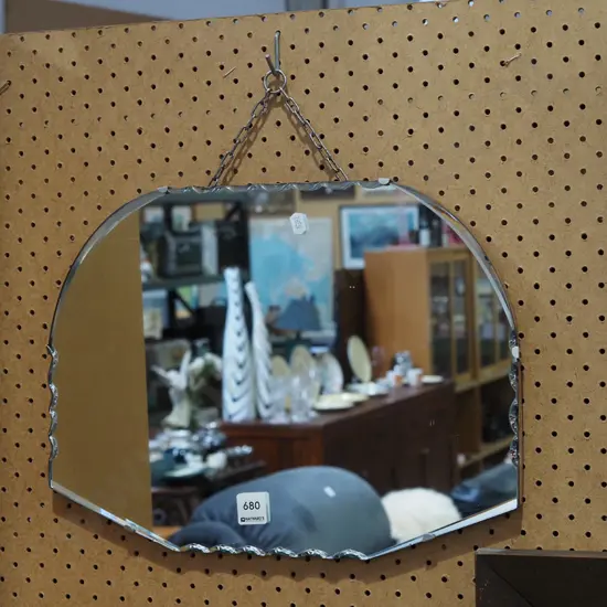 scalloped edge wall mirror