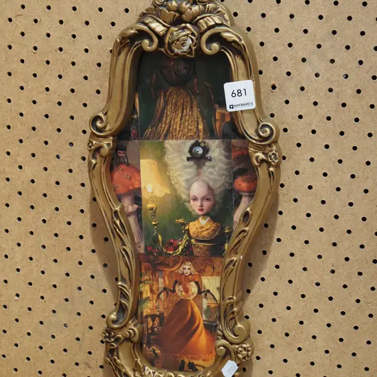 small ornate framed decoupage print