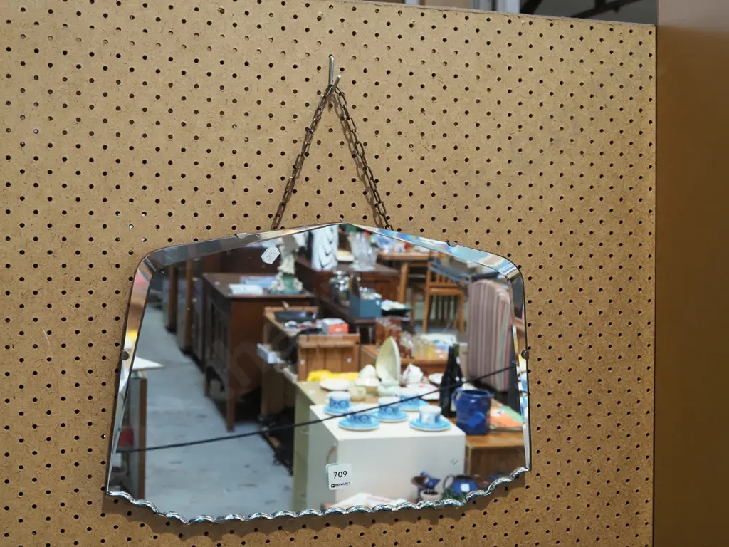 scalloped edge wall mirror Image 1++