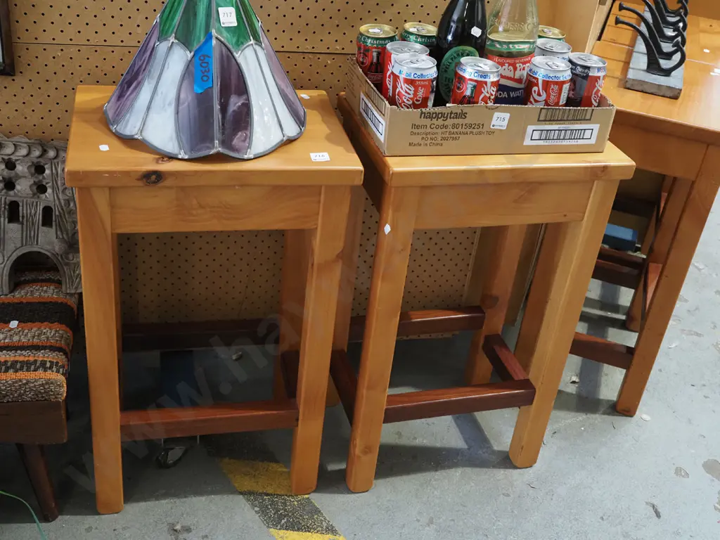 2x macrocarpa stools Image 1++