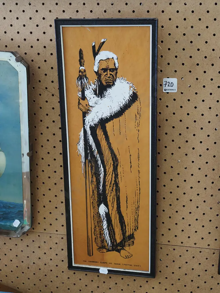 framed Maori chieftan print Image 1++