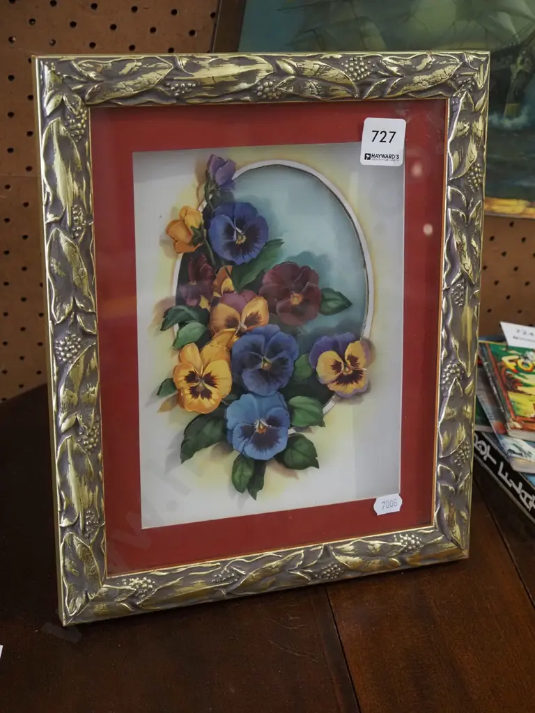 framed 3D pansy print Image 1++