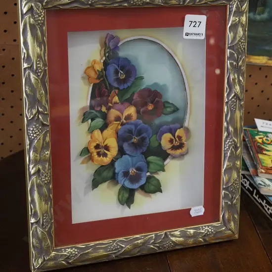 framed 3D pansy print