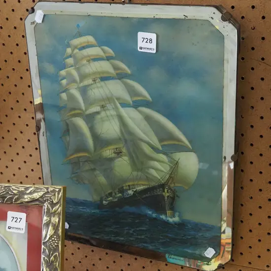 mirror framed sailing ship print