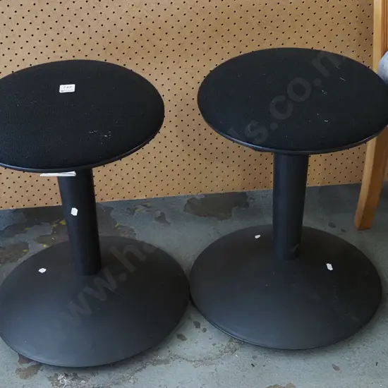 2x black plastic stools