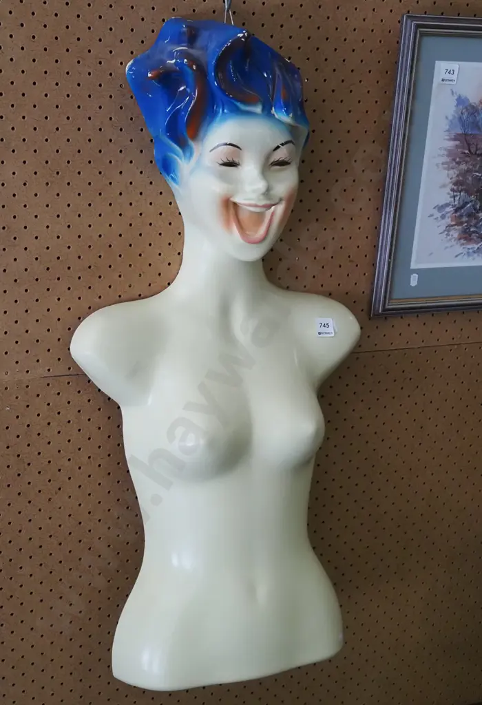 vintage pressed plastic - female torso hanging mannequin L800 Image 1++
