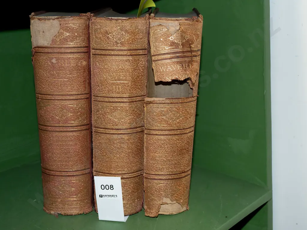 3x volumes of The Waverley Novels - some damage Image 1++