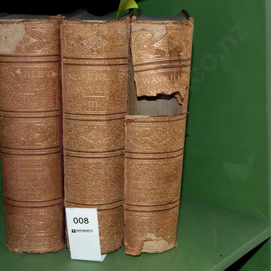 3x volumes of The Waverley Novels - some damage