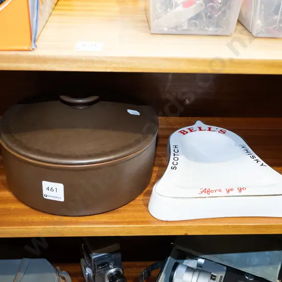 Temuka lidded casserole, Bells Scotch Whisky ashtray
