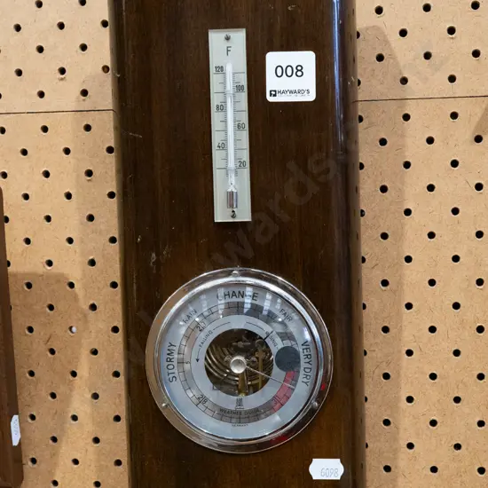 wood cased thermometer/barometer