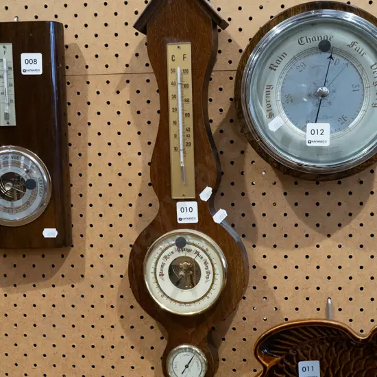 wood cased barometer/thermometer/hygrometer