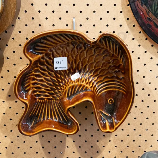 German pottery wall hanging fish/dish H210