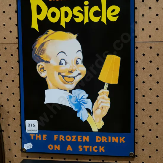 reproduction Popsicle advertising print on tin