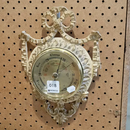 cast metal framed barometer