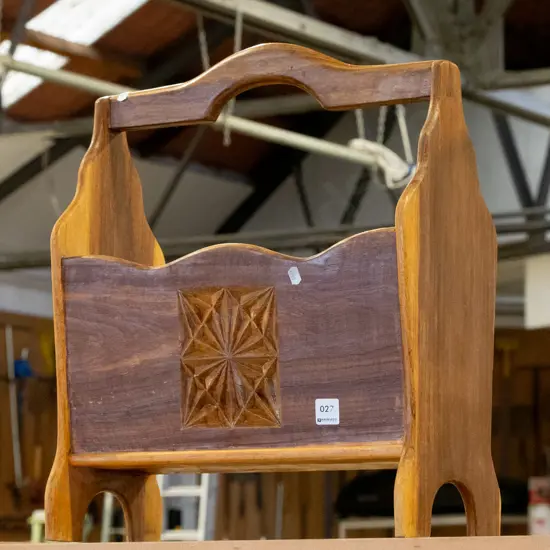 wooden magazine rack