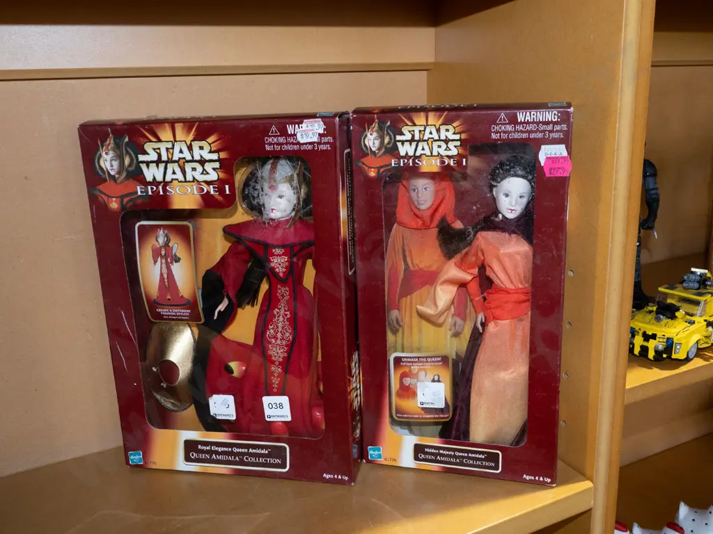 2x boxed Star Wars Queen Amidala dolls - some mildew on plastic in each box Image 1++