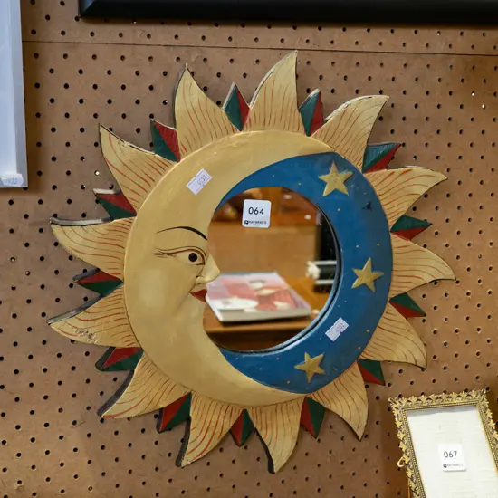 sun and moon themed wall mirror Diam420