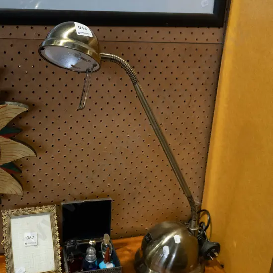 spun aluminium desk lamp H540 - missing piece of glass