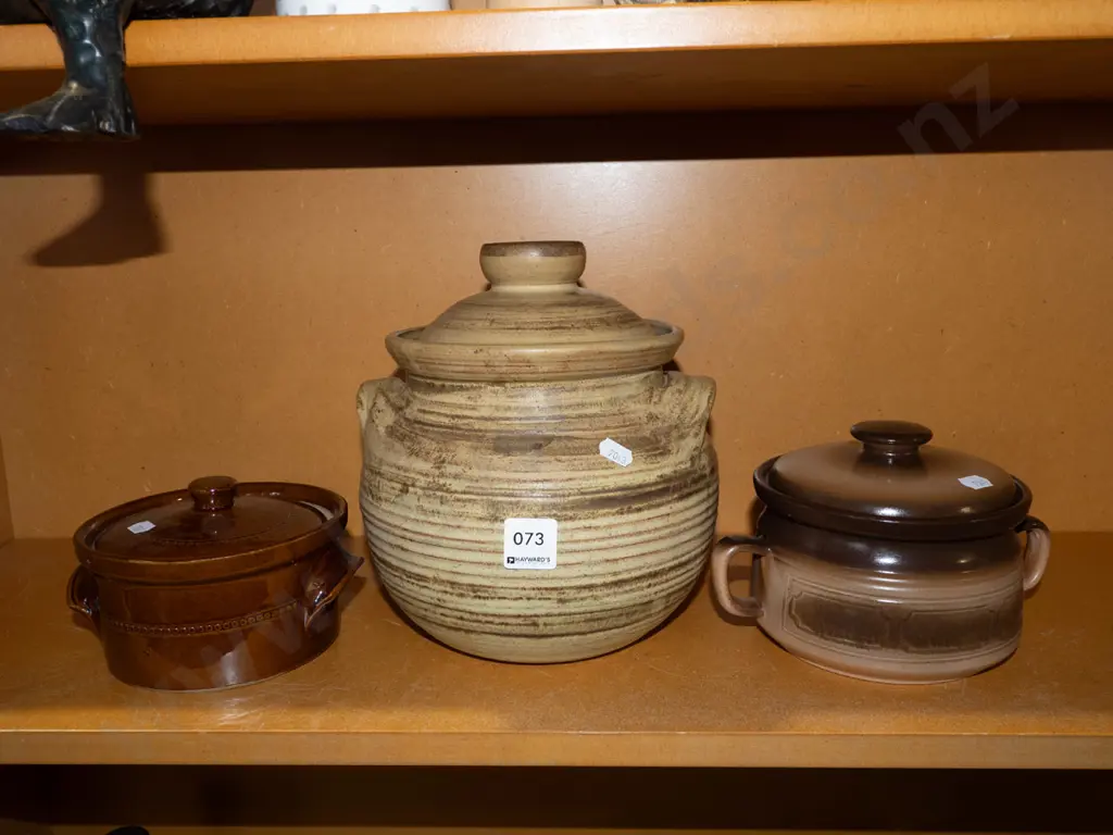 2x small casserole, pottery casserole Image 1++