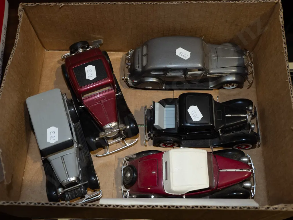box of diecast vintage vehicles Image 1++